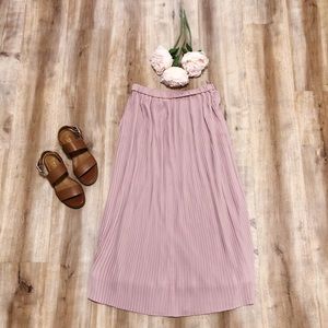 Uniqlo Maxi Pleated Blush Skirt